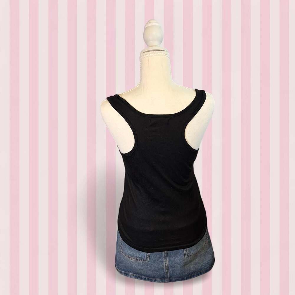 Jane Y2K Rhinestone Crown Ribbed Racerback Tank Top - Picture 3 of 4